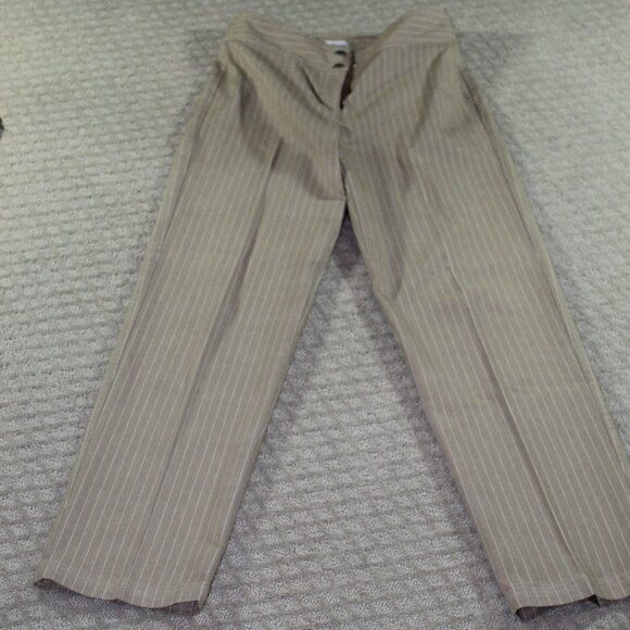 Chico’s Women’s Size 0.5 R (6) Striped Pants Tan /White - Picture 1 of 8